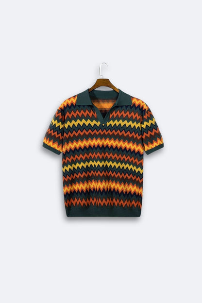 Retro Trui Zigzag Patroon Vintage Look