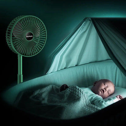 Opvouwbare Tafelventilator USB-Oplaadbaar met Vijf Standen – Compact en Stil