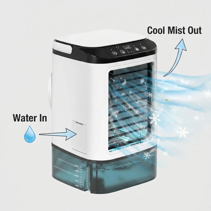 Draagbare Aircooler 3 Snelheden Compacte Tafelkoeling Ultrasoon Koelsysteem Bureau Slaapkamer Kantoor