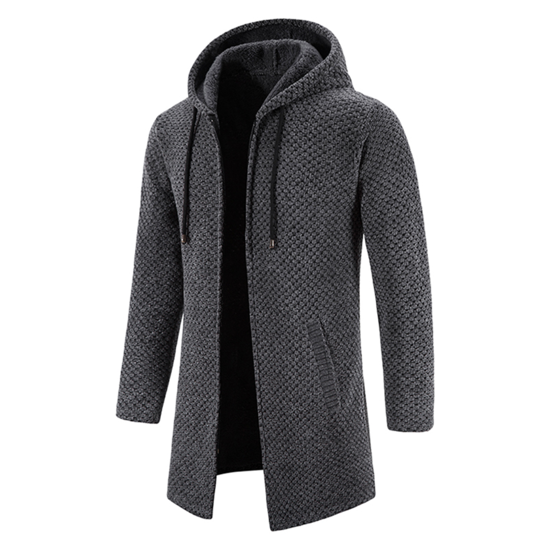 Gebreide Hoodie Heren Warme en Comfortabele Jas