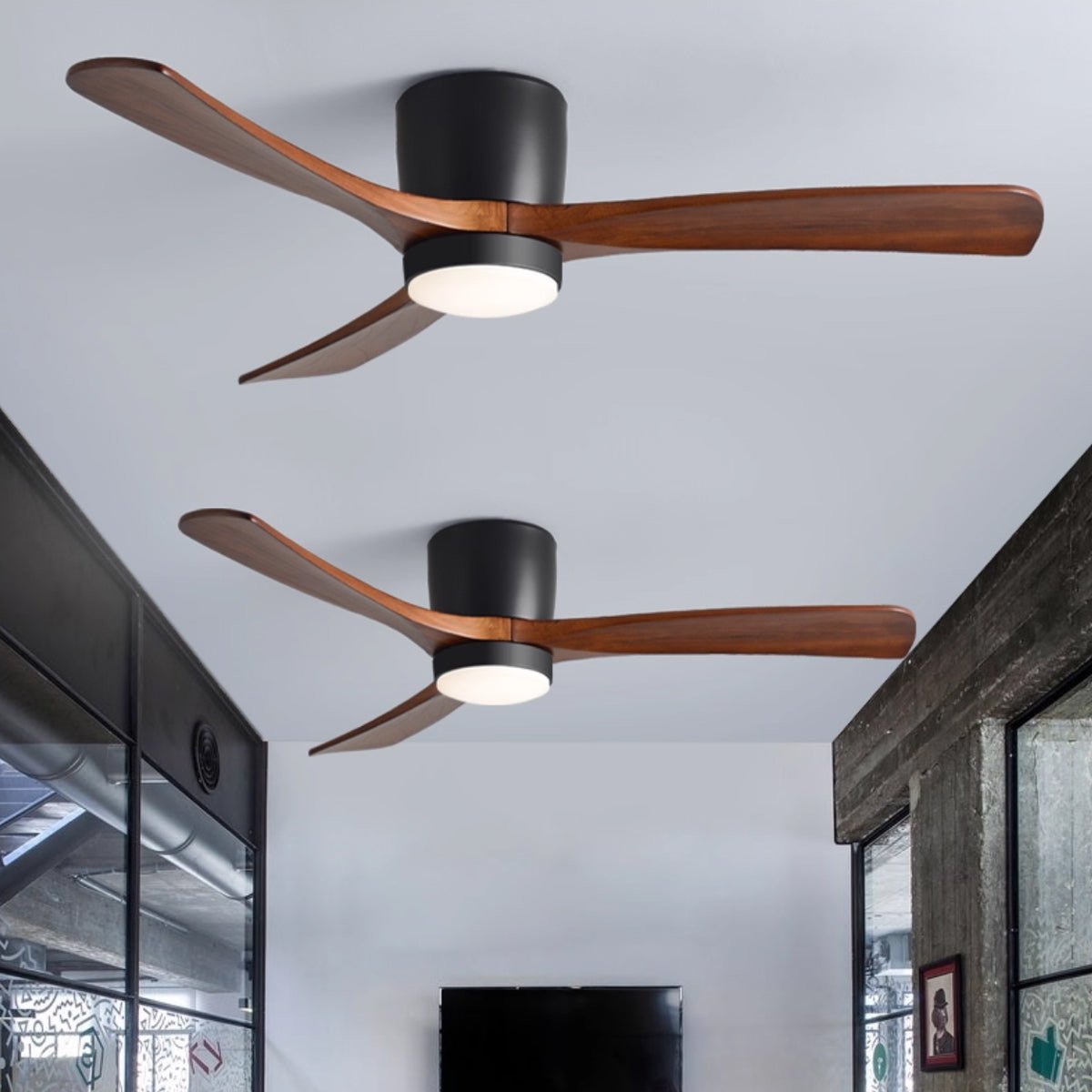 Plafondventilator met led verlichting en houten bladen – Scandinavisch design