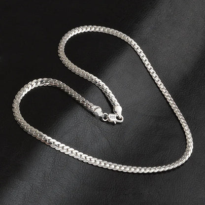 Elegante Sterling Zilveren Schakelketting 925 – Minimalistisch Sieraad voor Dagelijks Gebruik en Feestelijke Gelegenheden