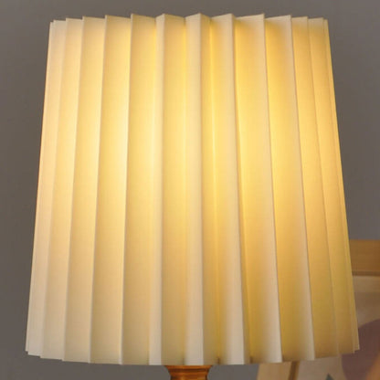 Tafellamp Geplooide Kap Hout Stof 31cm Slaapkamer Woonkamer Nachtkastlamp Bureaulamp Scandinavisch Japandi Retro USB E26