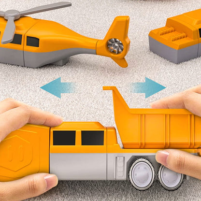 Magnetisch Bouwvoertuig Speelset 50 Stuks Transformeerbaar Voertuigset voor Kinderen Educatief Constructiespeelgoed met Magnetische Onderdelen