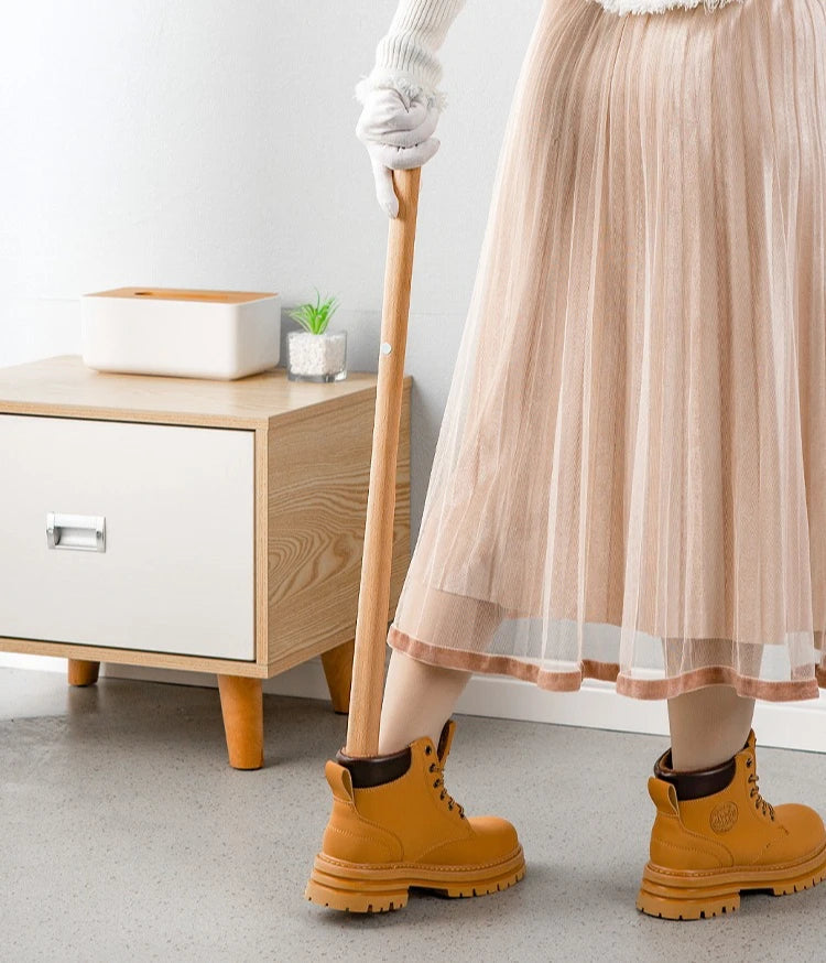Schoenlepel Lang Ergonomisch Handvat Antislip Metaal Schoenen Aantrekken Rug