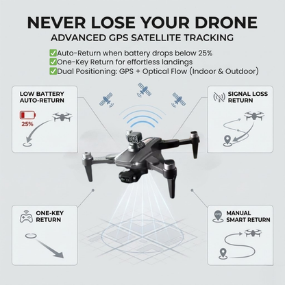 Professionele Camera Drone met 8K Dual Camera en GPS-stabilisatie – Borstelloze Motoren
