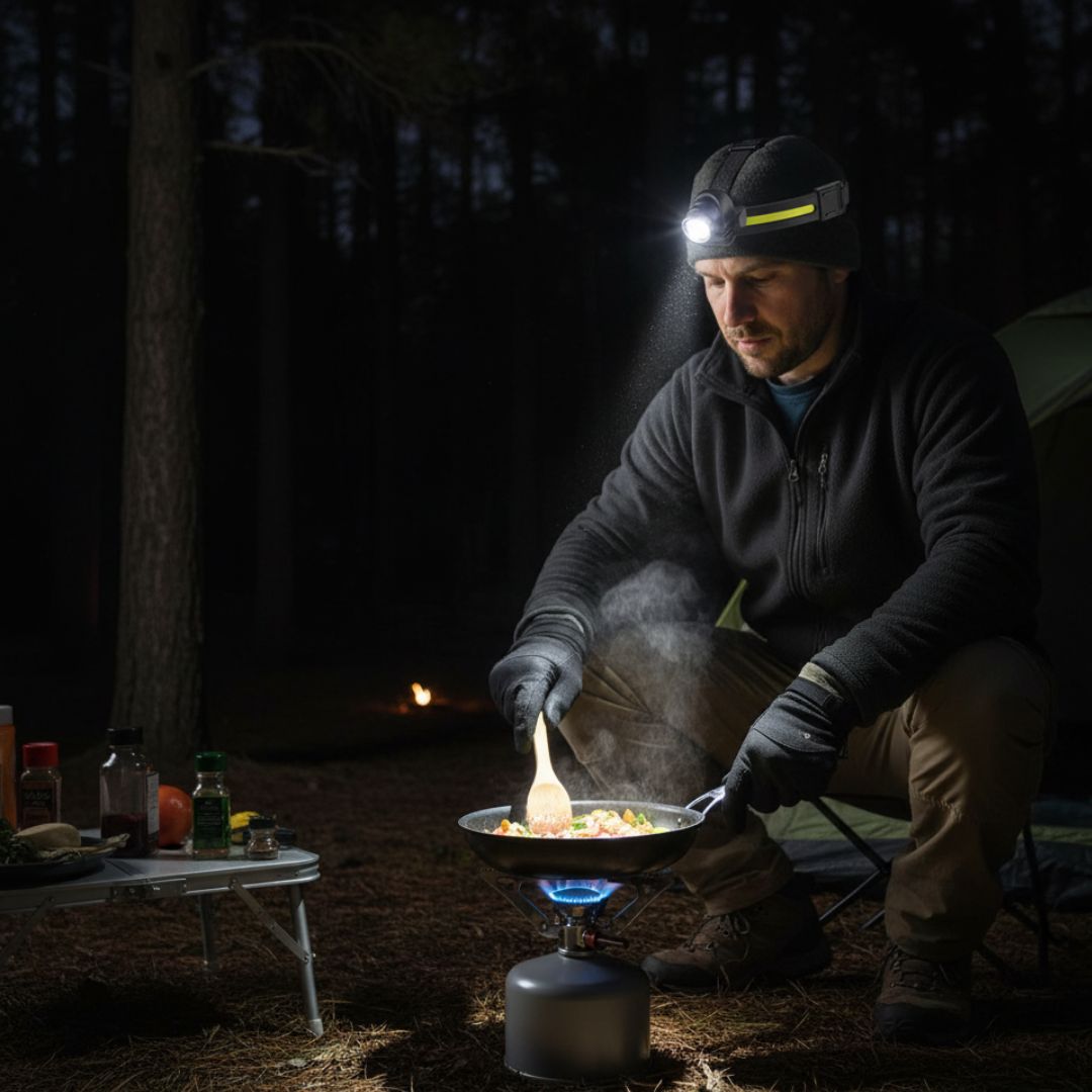 Krachtige LED Hoofdlamp 1000 Lumen met Roodlicht en Zoom Functie voor Wandelen Kamperen