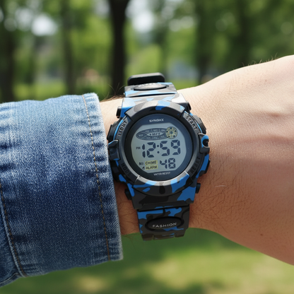 Digitaal Kinderhorloge Waterdicht & Stoßvastig – Datum Alarm Stopwatch Functie – Leerzame Sportuhr met Verlichting – PU Siliconen Band Jongens Meisjes 6-15 Jaar