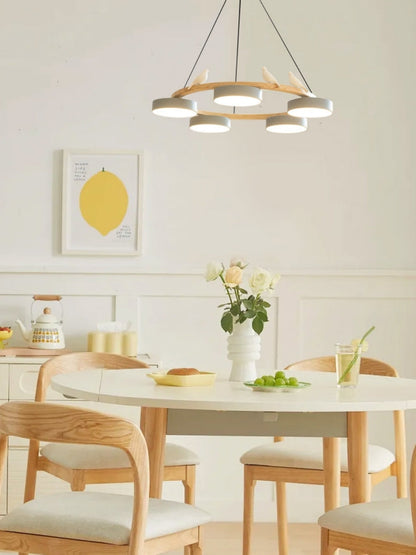Decoratieve Vogelkroonluchter met Gekleurde Cirkels voor Eetkamer en Woonkamer