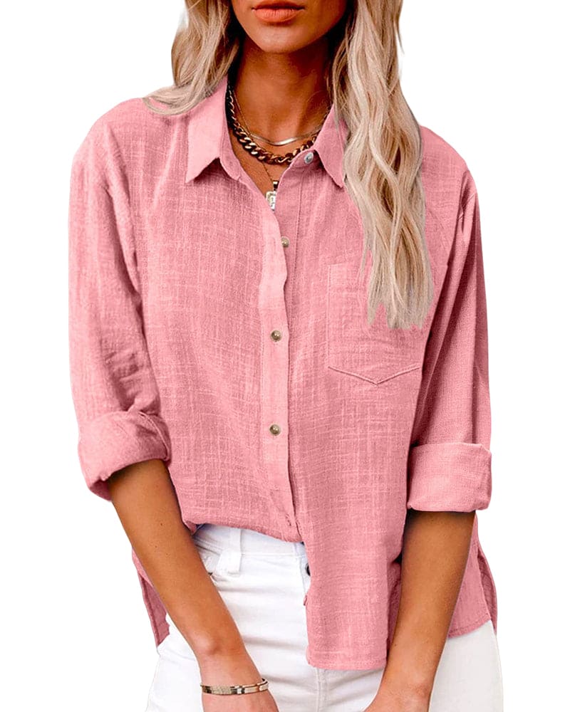 Vrouwen Blouse Lange Mouwen met Zakken