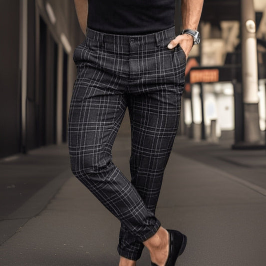 Heren Chino Broek Comfortabel Meerdere Zakken Zwart/Grijs - StudioMarella