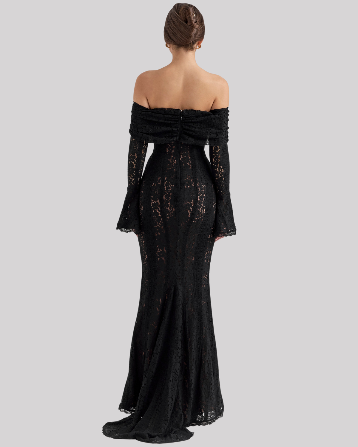 Luxe Kanten Maxi Jurk Off Shoulder