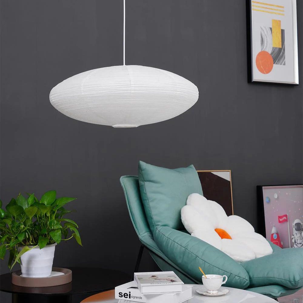 Plafondlamp Mulberry Papier Japandi Design Ø50 Ø60 LED Dimbaar Wit Geometrisch