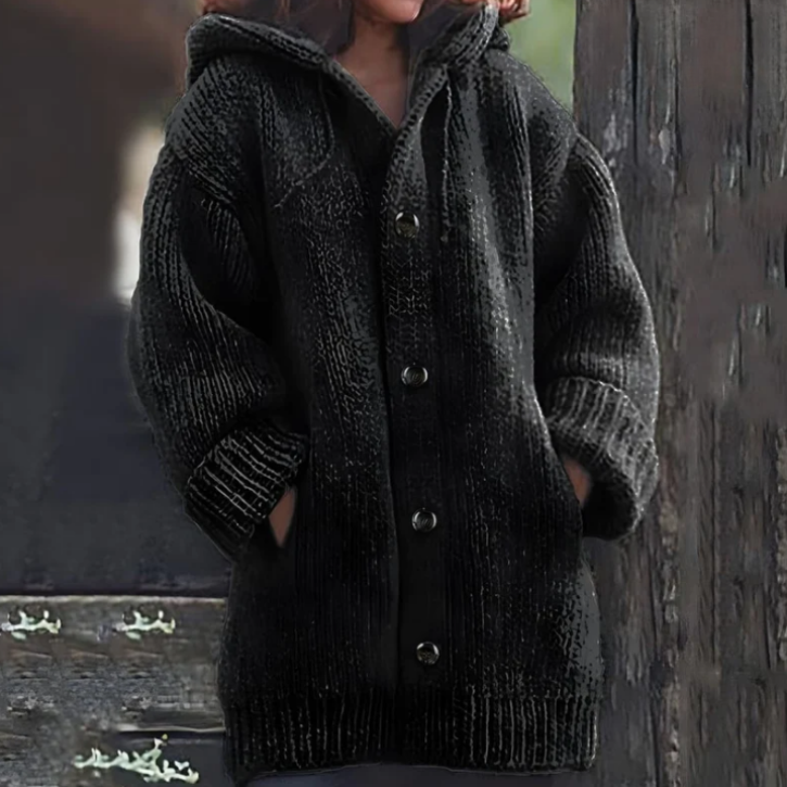 Damesvest met Capuchon Gebreid Warm en Stijlvol