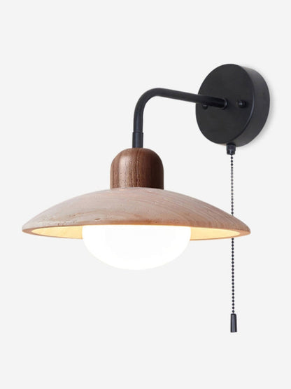 Travertijn Wandlamp Minimalistische Schijf Design Natuursteen Verlichting voor Woonkamer Slaapkamer Gang Moderne Interieur Wandverlichting met Warm Licht