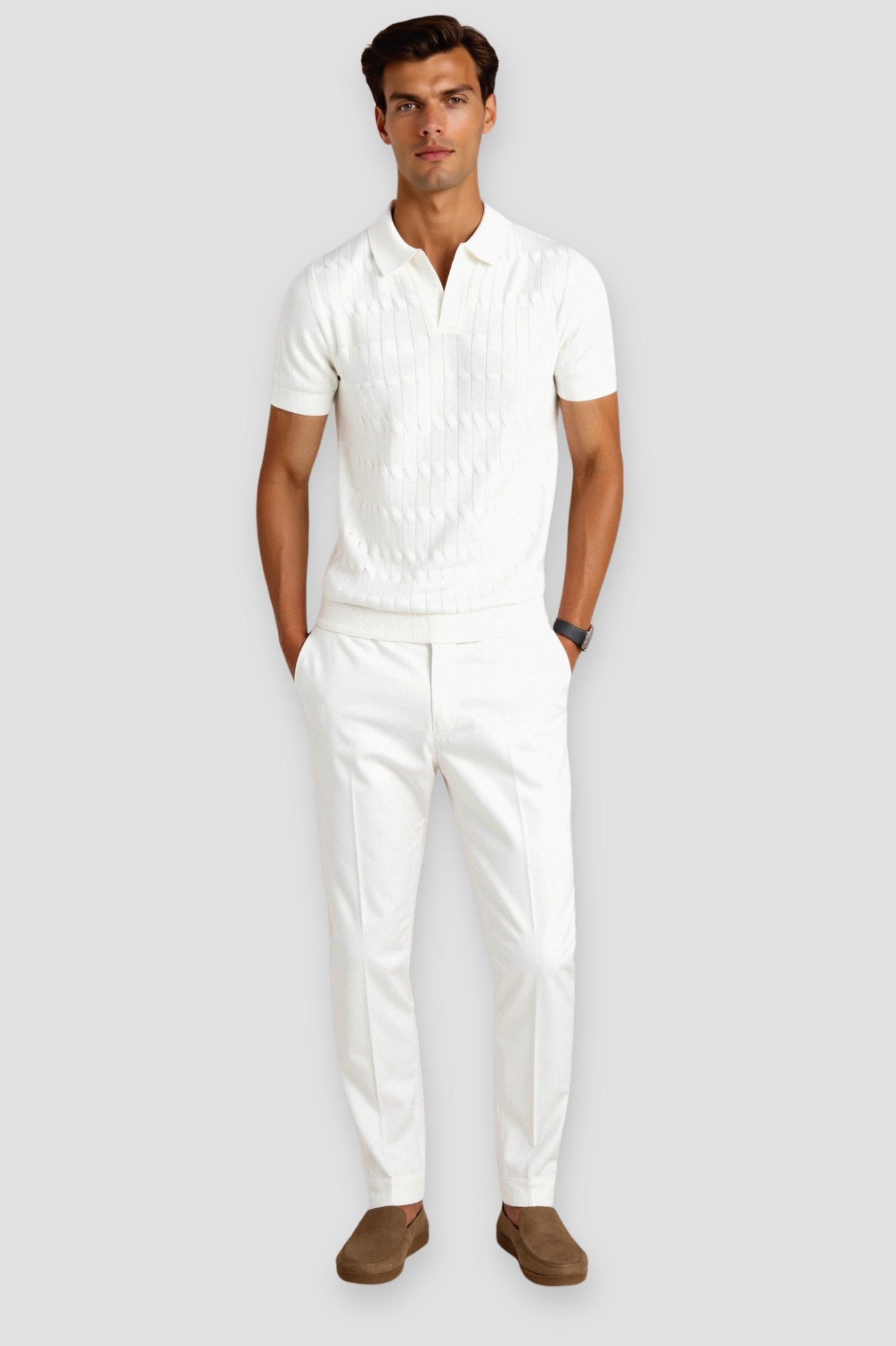 Witte Heren Poloshirt Klassiek en Stijlvol