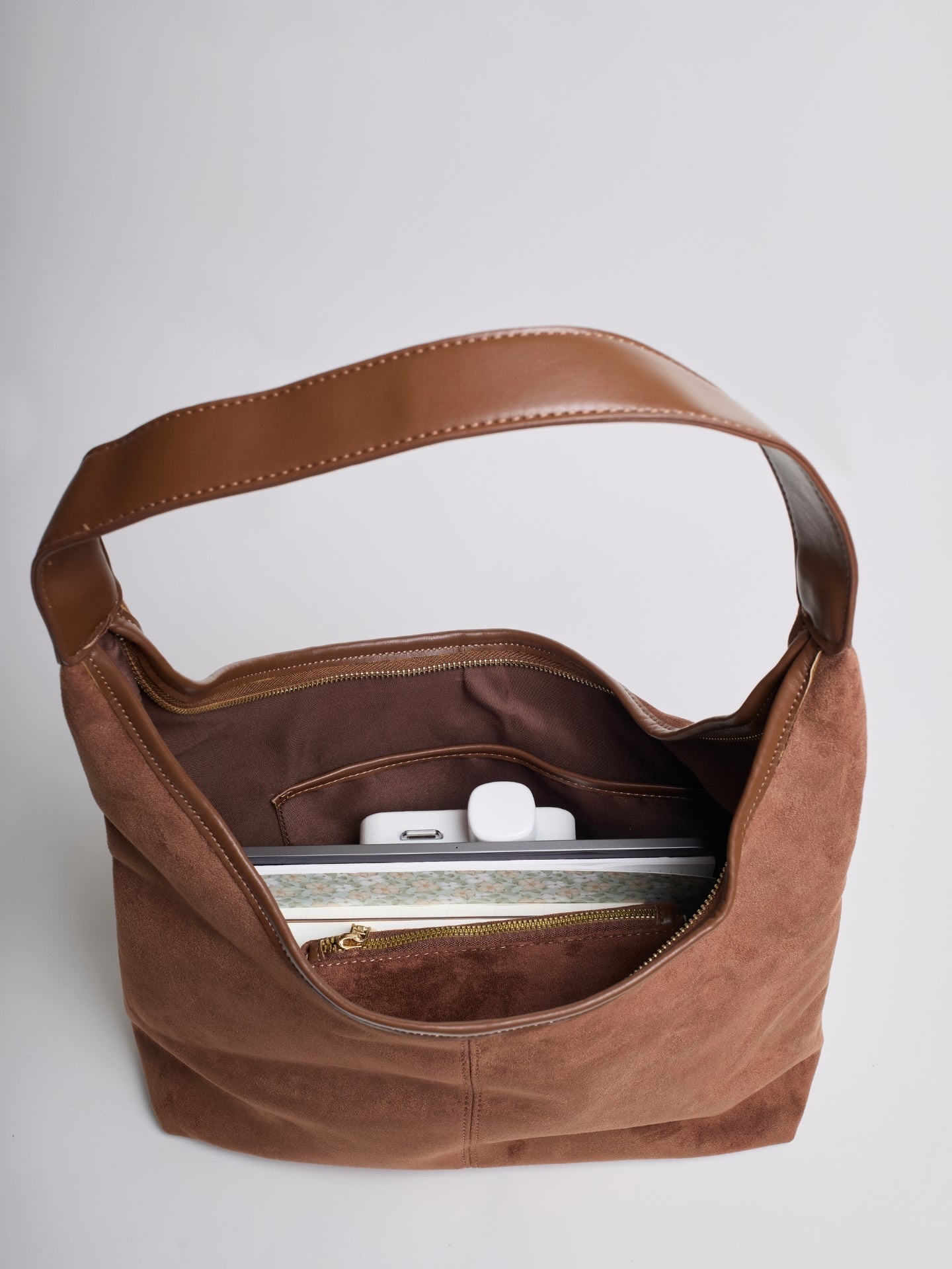 Halfronde Leren Tote Tas Vegan en Duurzaam
