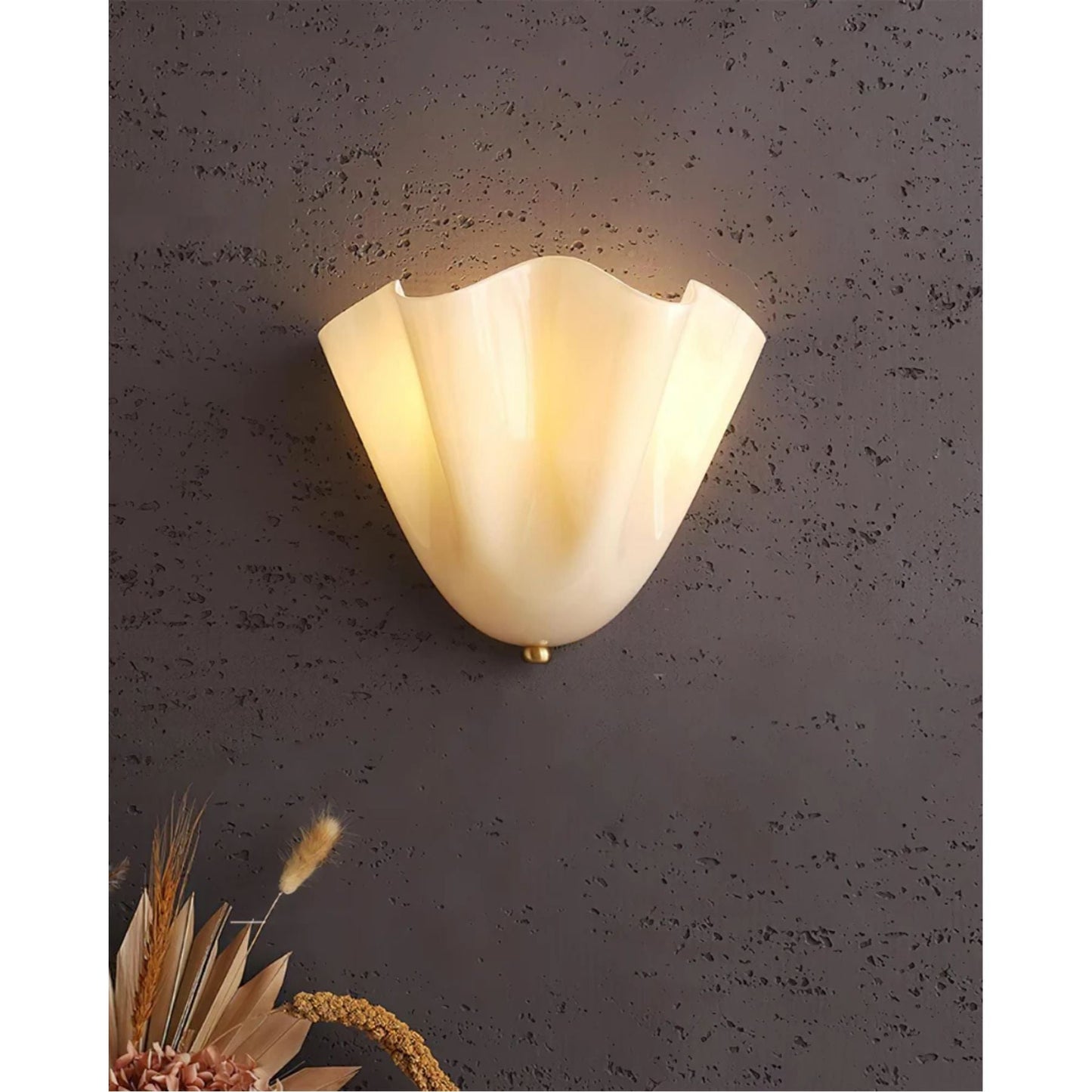 Glazen wandlamp 2x E27 glas beige badkamer hal woonkamer dimbare wandverlichting vochtbestendig