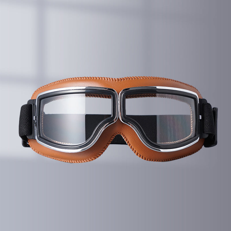 Retro Motorgoggles met Beschermglazen en Verstelbare Band