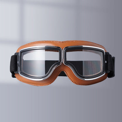Retro Motorgoggles met Beschermglazen en Verstelbare Band