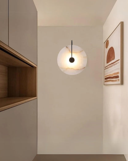 Ronde LED Wandlamp Acrylaat 20-25cm Zwart Goud Warm Licht Slaapkamer Hal