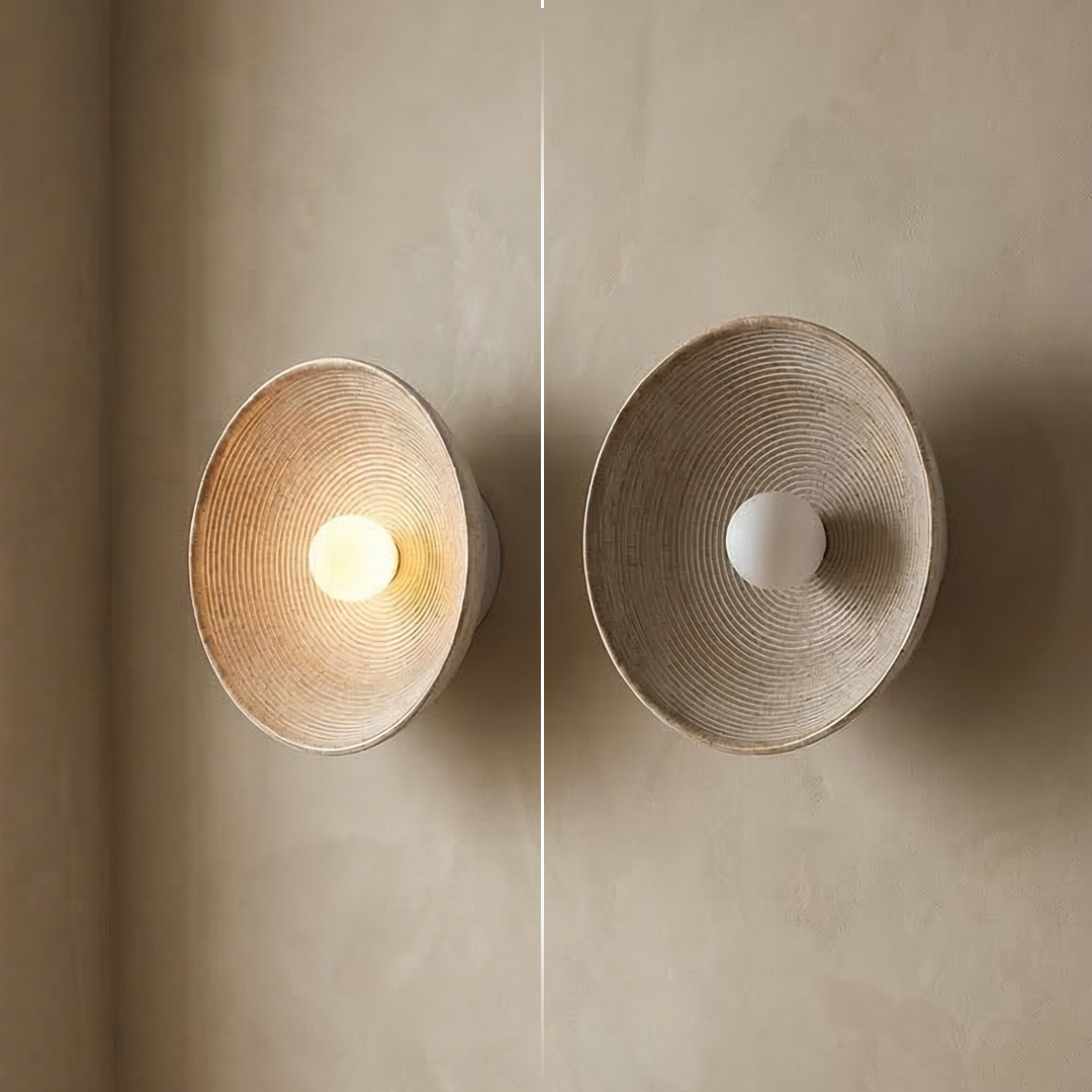 Moderne Scandinavische Wandlamp met Houtlook en Zacht Licht – Klein 20 cm of Groot 27 cm – Warm Wit Koel Wit of Dimbaar