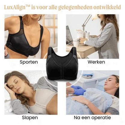 Houdingscorrigerende Comfortbeha met Voorsluit Zwart Beige Wit