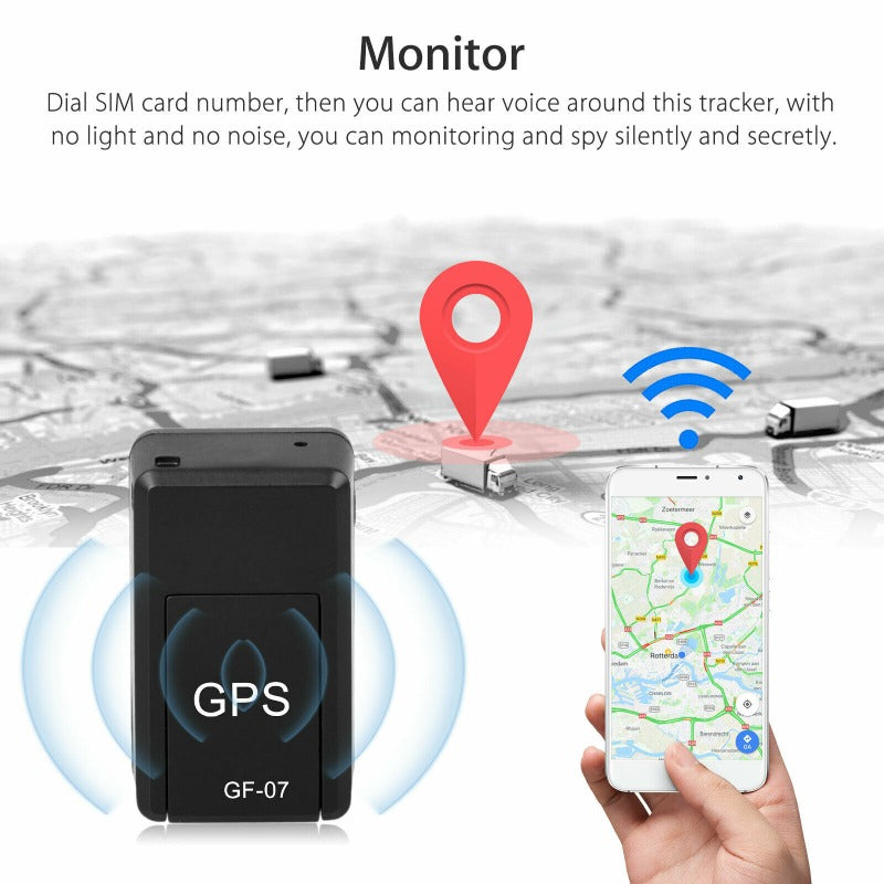 Mini Draagbare Magnetische GPS Tracker voor Voertuigen en Personen | Compacte Real-Time Locatie Volgsysteem met Spraakopname en 12 Dagen Standby