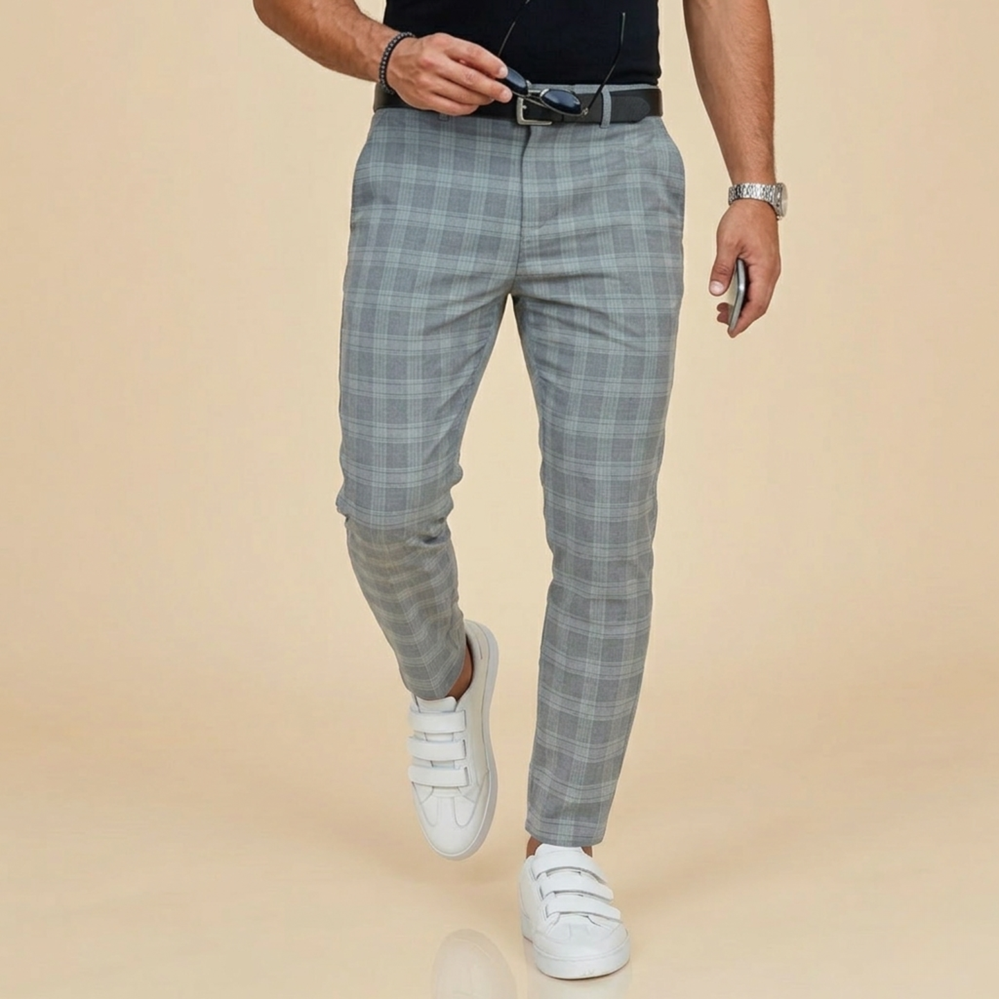 Geruite Broeken voor Heren Casual Stijl