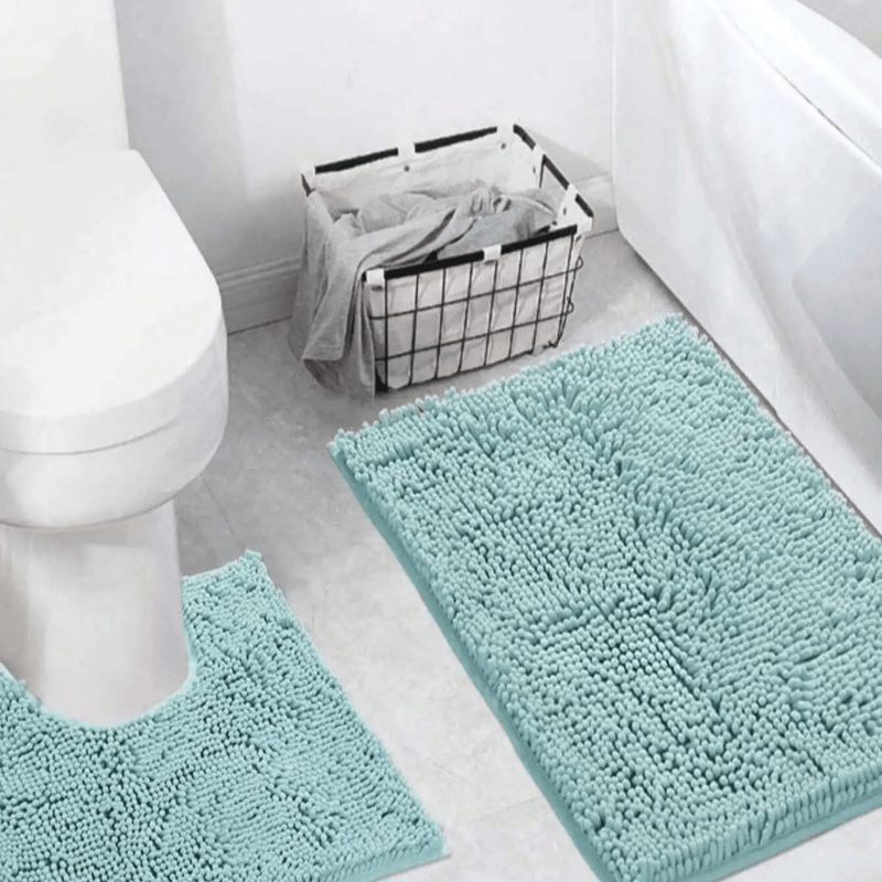 Chenille Badmat Antislip Polyester 3 Formaten Zacht Absorberend Badkamer Toilet