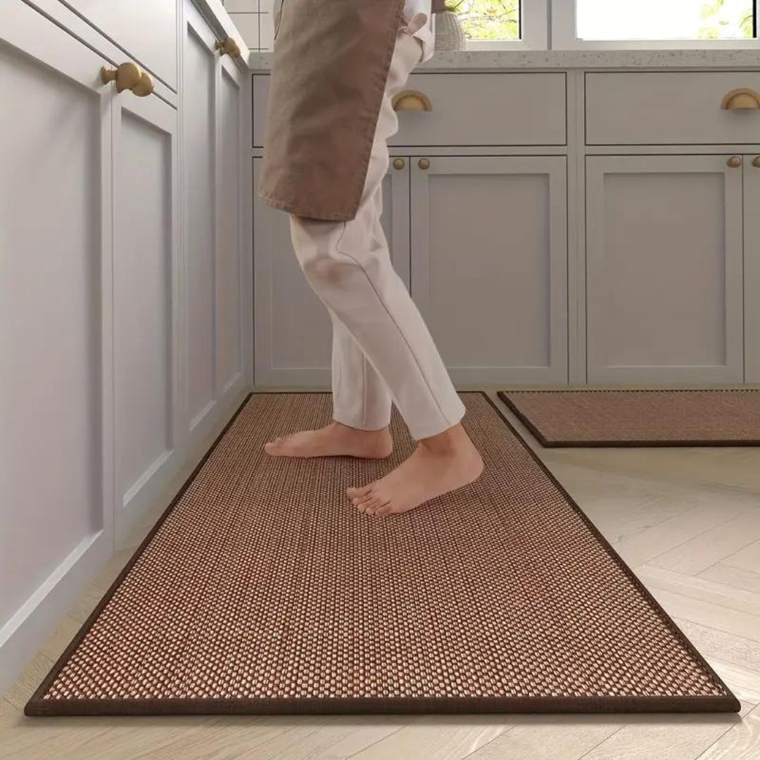 Keukenmat Set PVC Schuim Antislip 45x120 45x70 cm Beige Keuken Runner Comfortmat Vlekbestendig Werkruimte