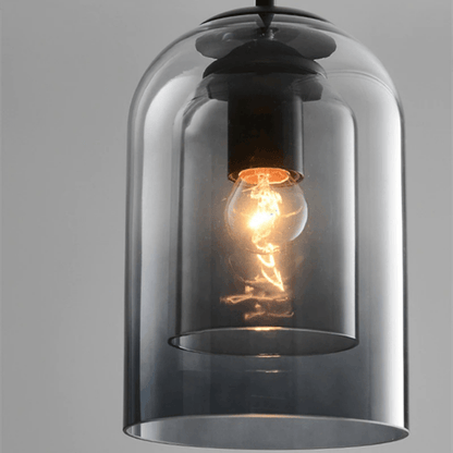 Scandinavische Glazen Hanglamp Slaapkamer Amber Grijs Nordic Minimalistisch Design Eetkamer Verlichting