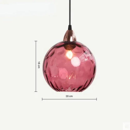 Glazen Bol Hanglamp met Gekleurde Glaskap voor Eetkamer Woonkamer