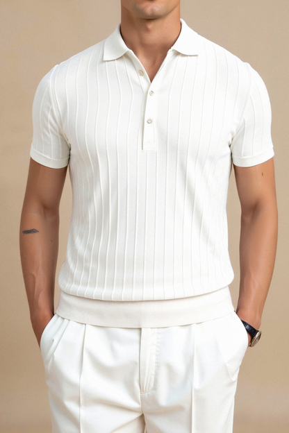 Heren Polo Wit Klassieke Stijl Elegaat