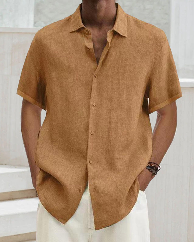 Linnen Overhemd Heren Casual Klassieke Stijl Comfortabel