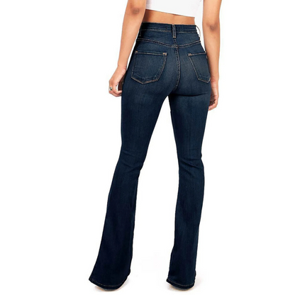 Hoge Taille Flared Damesjeans Comfortabel Retro Stijl