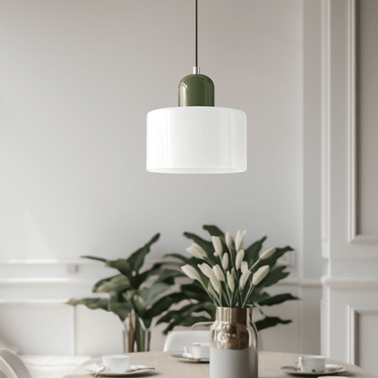 Glazen Hanglamp Bauhaus-Stijl Handgeweven Afwerking Eetkamer Woonkamer