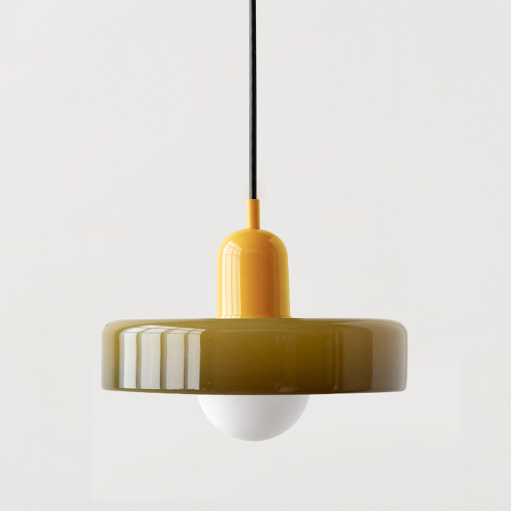 Moderne Hanglamp met Gekleurd Glas 25/35cm E27 Verstelbaar Minimalistisch Design