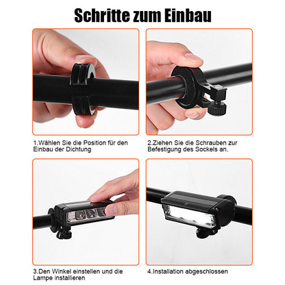 Fietsverlichting LED Voorlicht 900 Lumen Oplaadbaar Zwart Waterdicht Breed Verlichtingsveld Veilig Fietsen