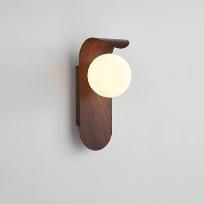 Wandlamp Hout Scandinavisch Globe LED 1 Licht 25cm Modern Design