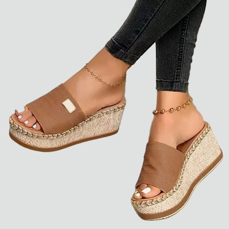 Dames Slippers Orthopedisch Gevlochten Zool Comfy Hak