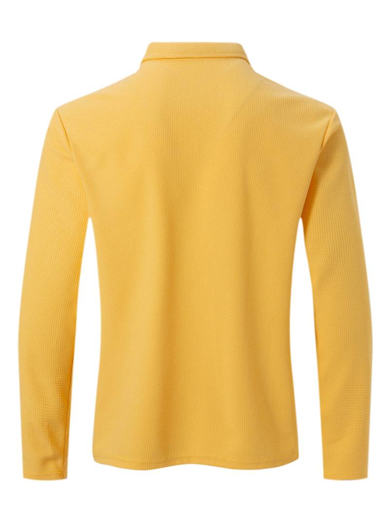 Heren Wafelshirt Lange Mouwen V-Hals Katoen