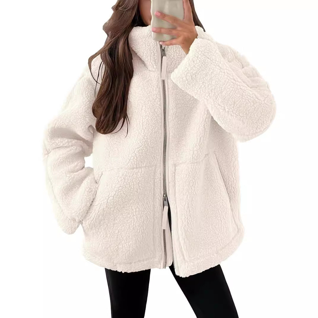 Dames Fleece Winterjas Warm en Zachte Oversized