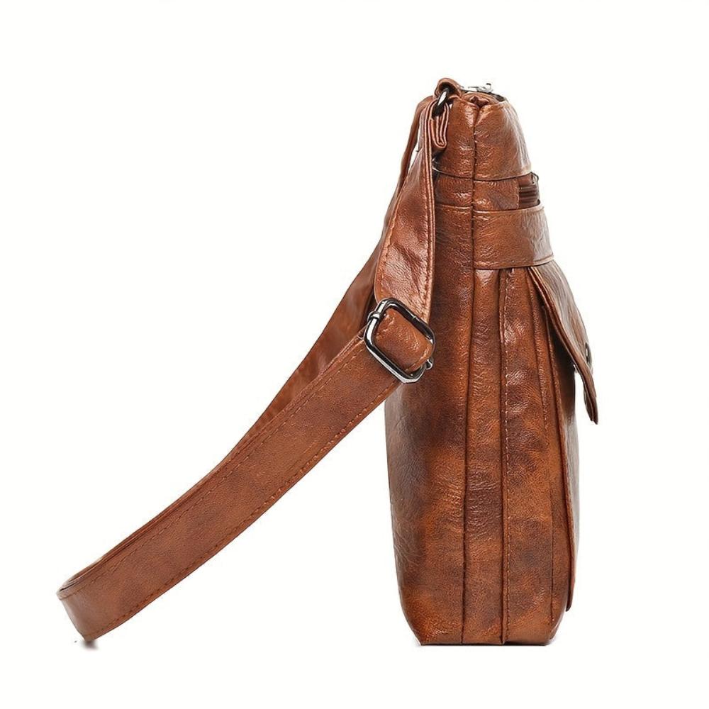 Vintage Schoudertas Retro Crossbody Kunstleer Dames Compacte Handtas Verstelbare Riem Casual Stijl Dagelijks