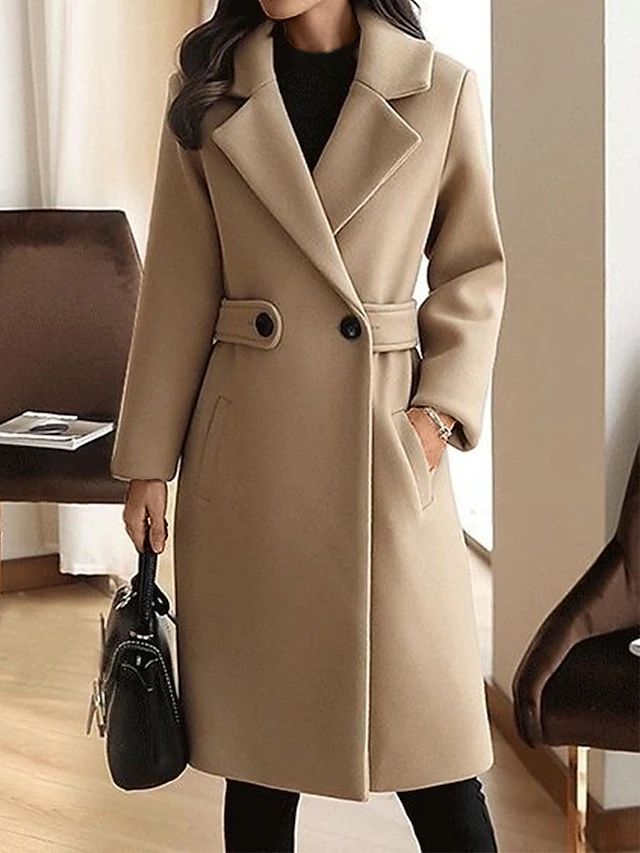 Damesjas Lange Zijdeachtige Stof Elegante Look - StudioMarella