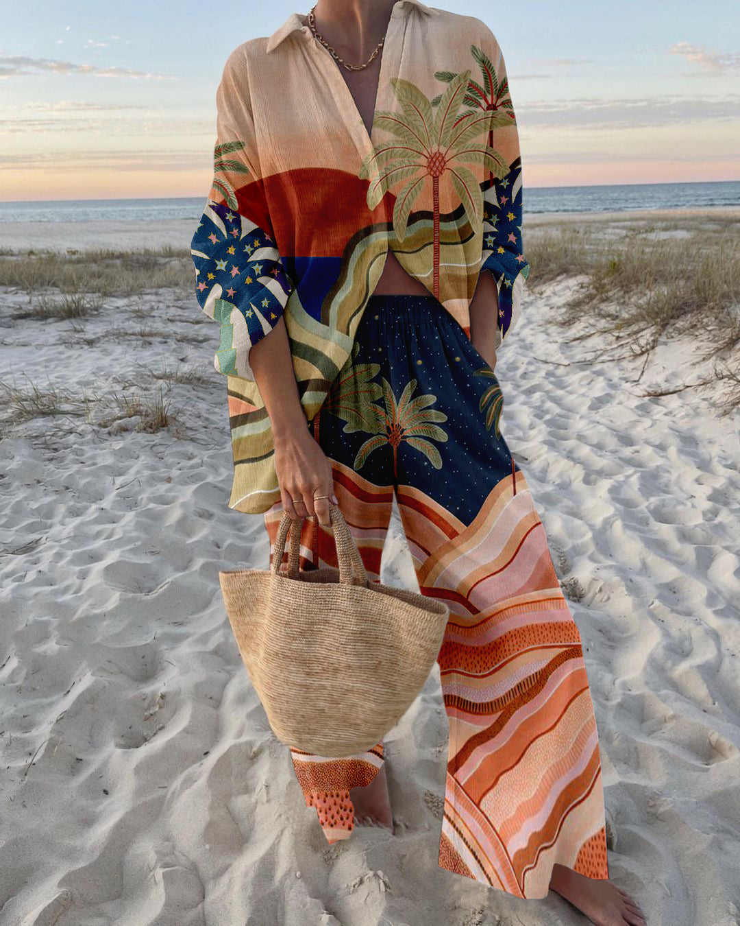 Strandset Tropische Print Comfortabele Luchtige Zomeroutfit - StudioMarella