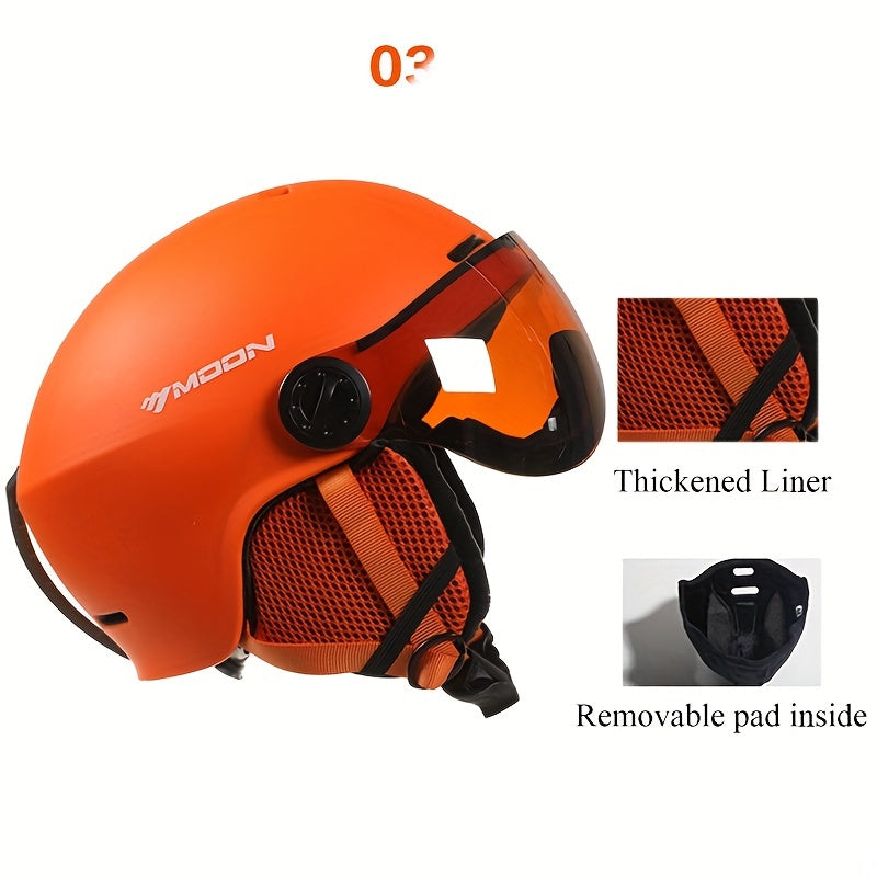 Skihelm PC+EPS Zwart met Vizier Verstelbaar Wintersport Ski Snowboard Beschermhelm met Afneembare Onderdelen