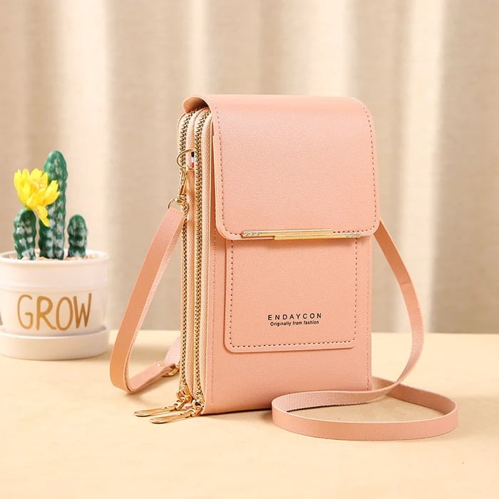 Dames Schoudertas met Telefoonvak en Antidiefstal – Compacte Crossbodytas PU Leer Groen Roze Zwart Grijs Blauw Rood Bruin – Veilige Handtas Portemonnee