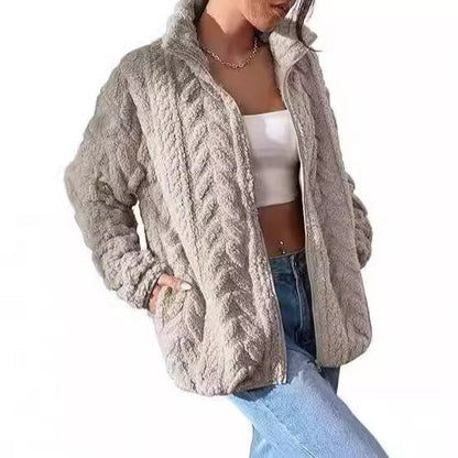 Dames Fleece Vest Kabelbrei Warm en Stijlvol
