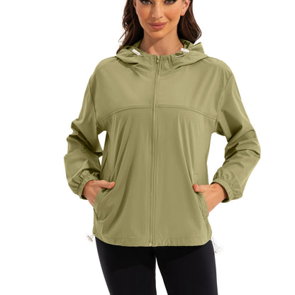 Vrouwen Waterdichte Hardloopjack met Capuchon Ademend